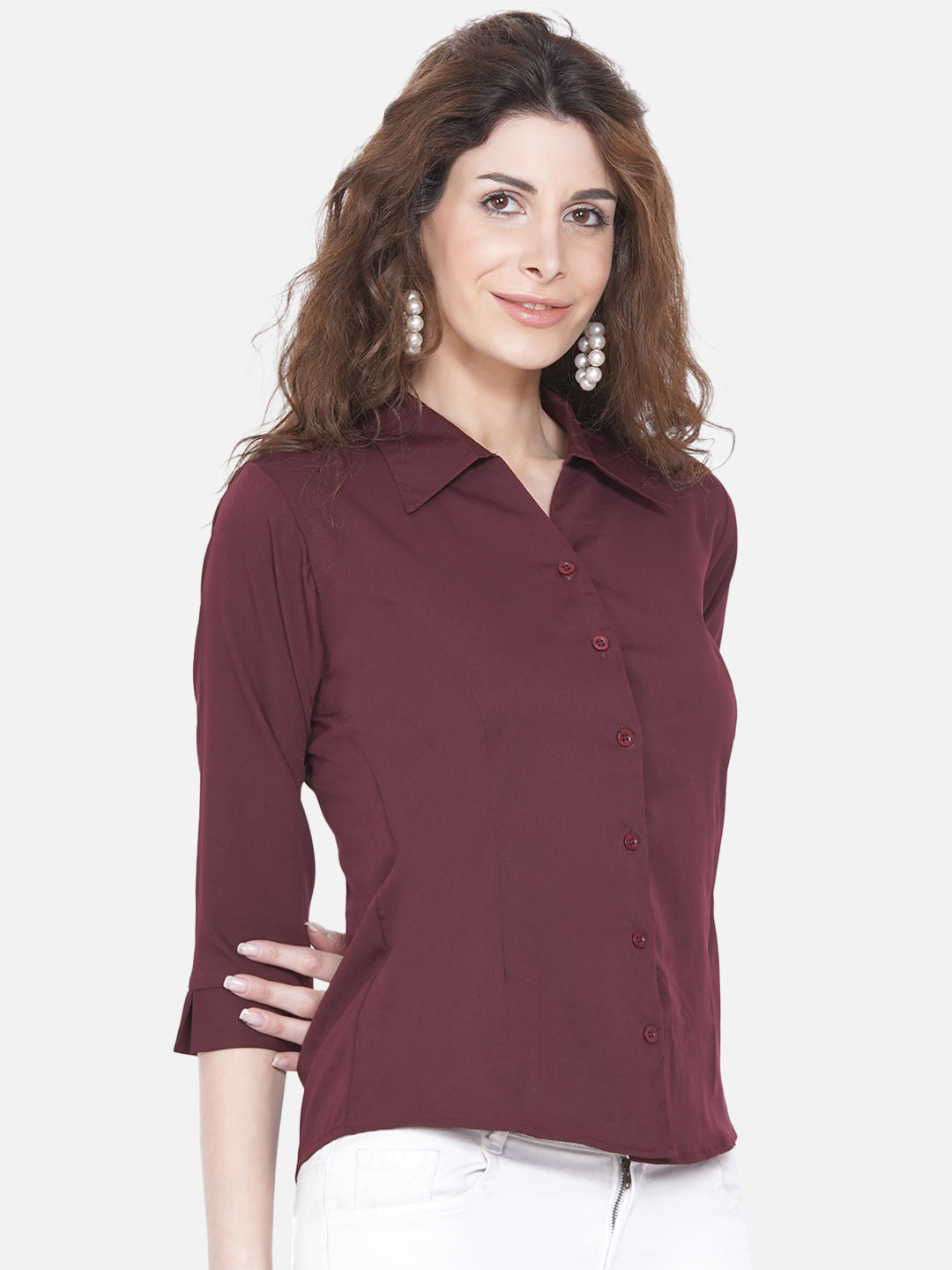 Women's Brown Casual Shirt - Wahe-Noor