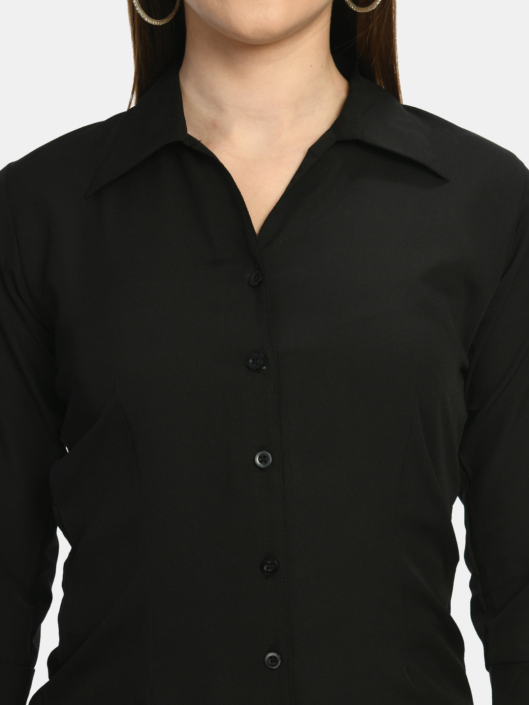 Women's Black Formal Shirt - Wahe-Noor