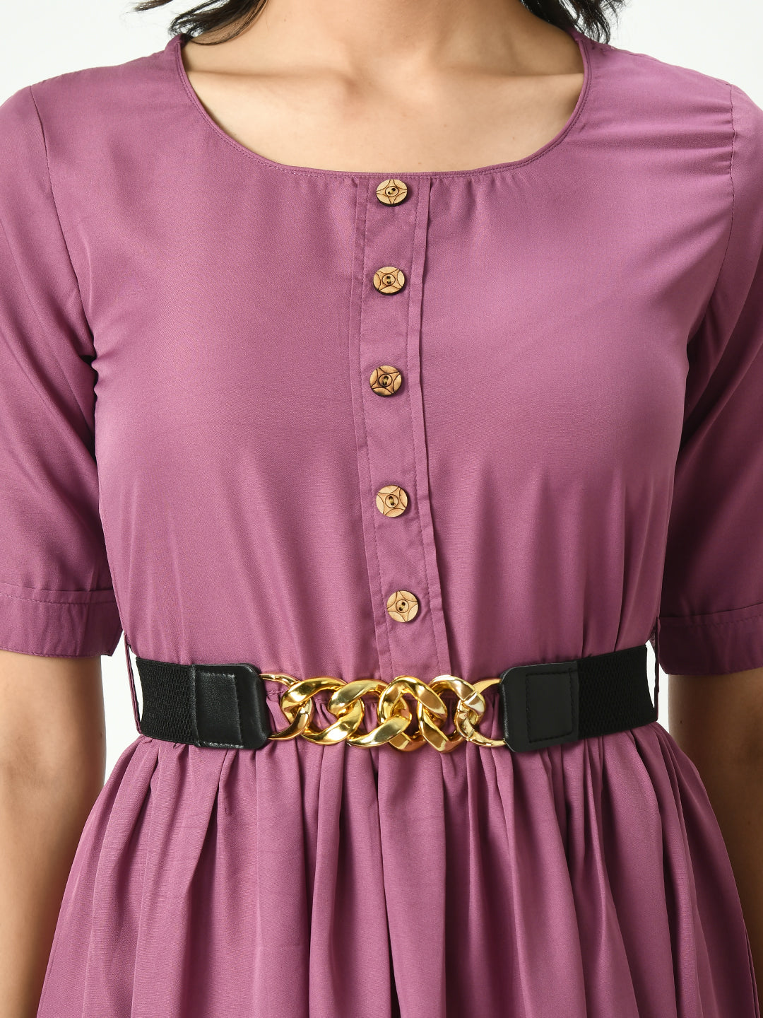 Women's Lavender Stylish Midi Dress For - Noz2Toz