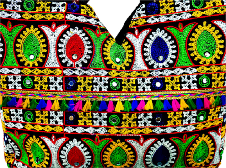 Women's Leaf Flower Embroidery Deisgn Rajasthani Handbag - Multi - Ritzie