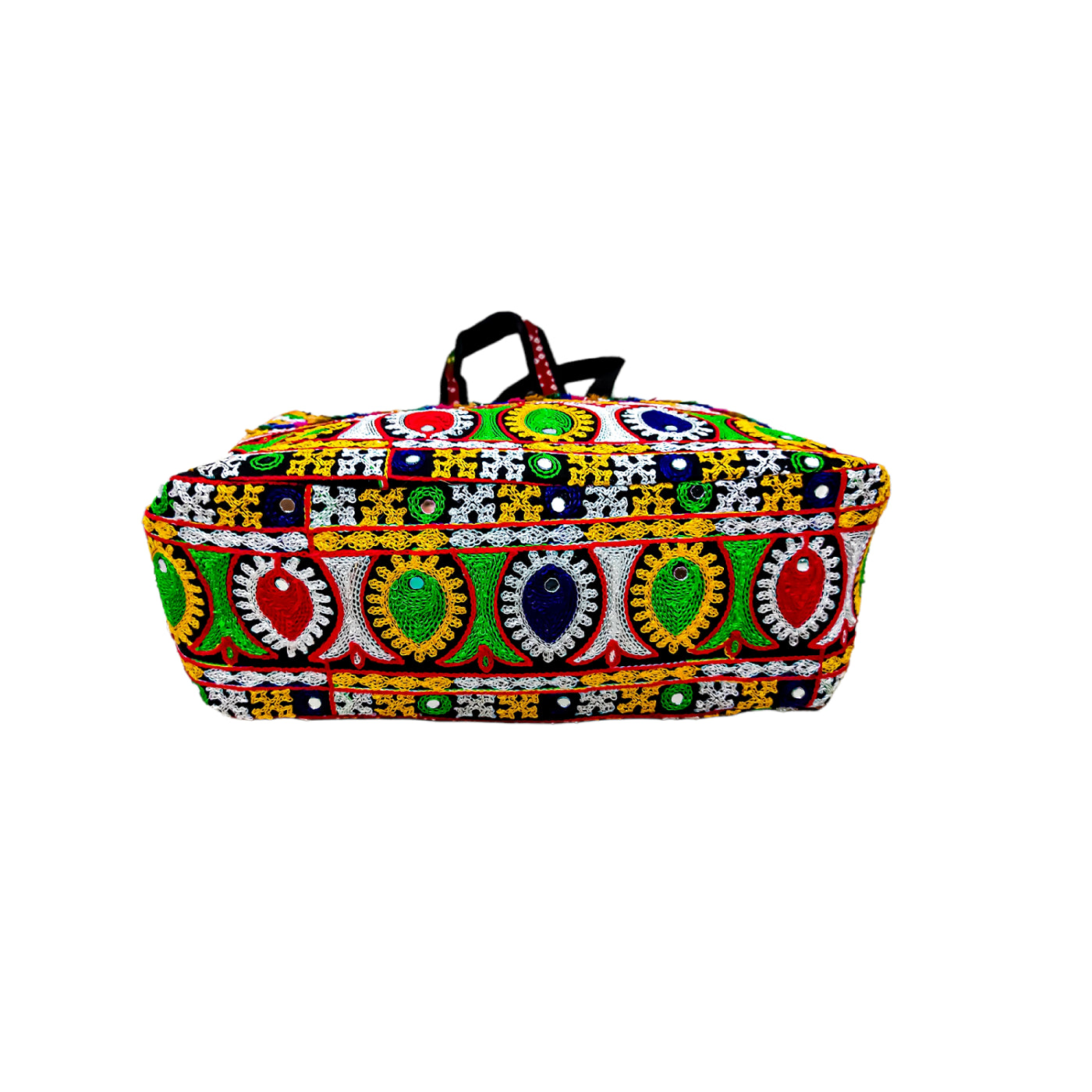 Women's Leaf Flower Embroidery Deisgn Rajasthani Handbag - Multi - Ritzie