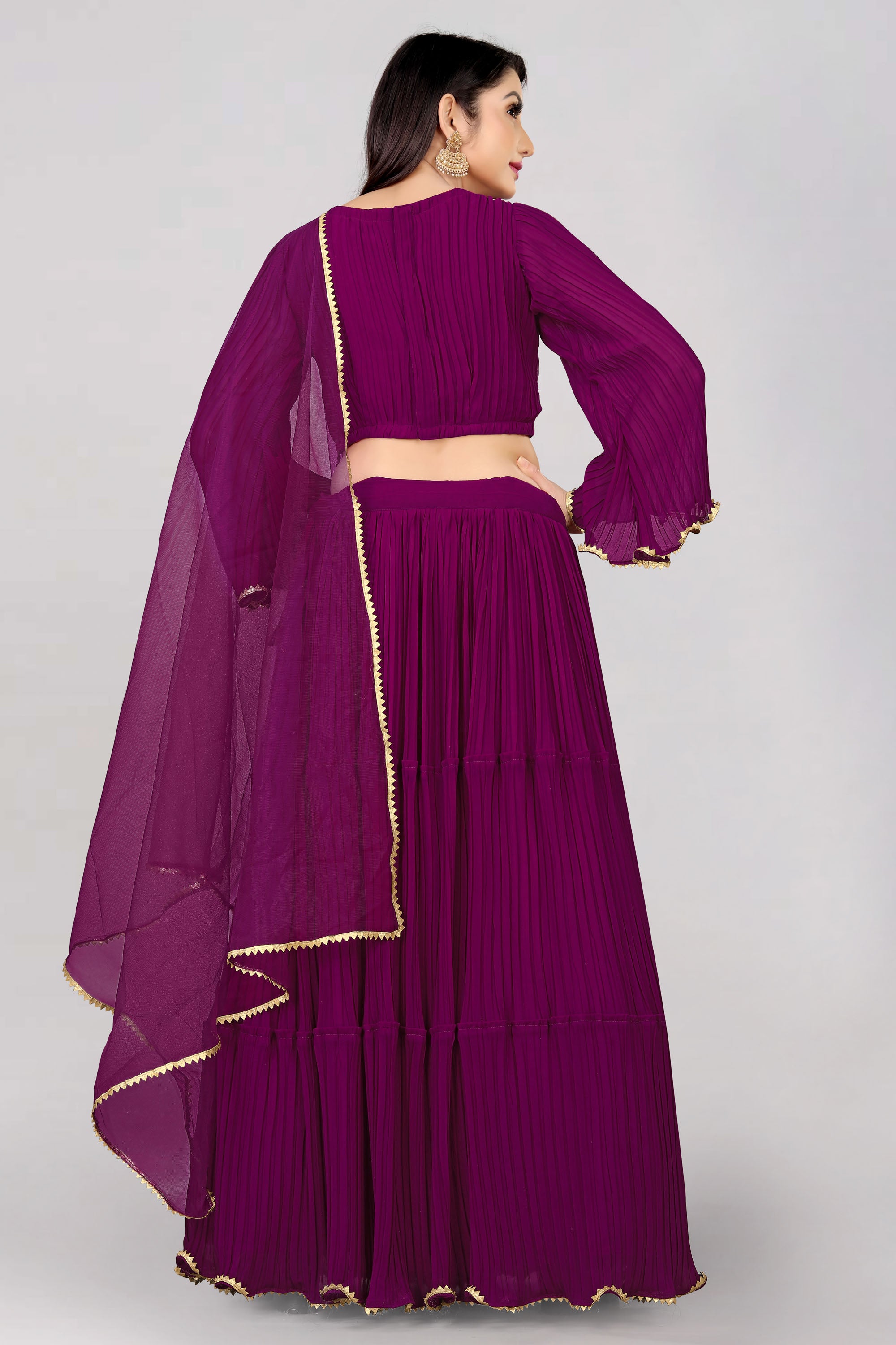 Women's Purple Color Lehenga Set - Fabcartz