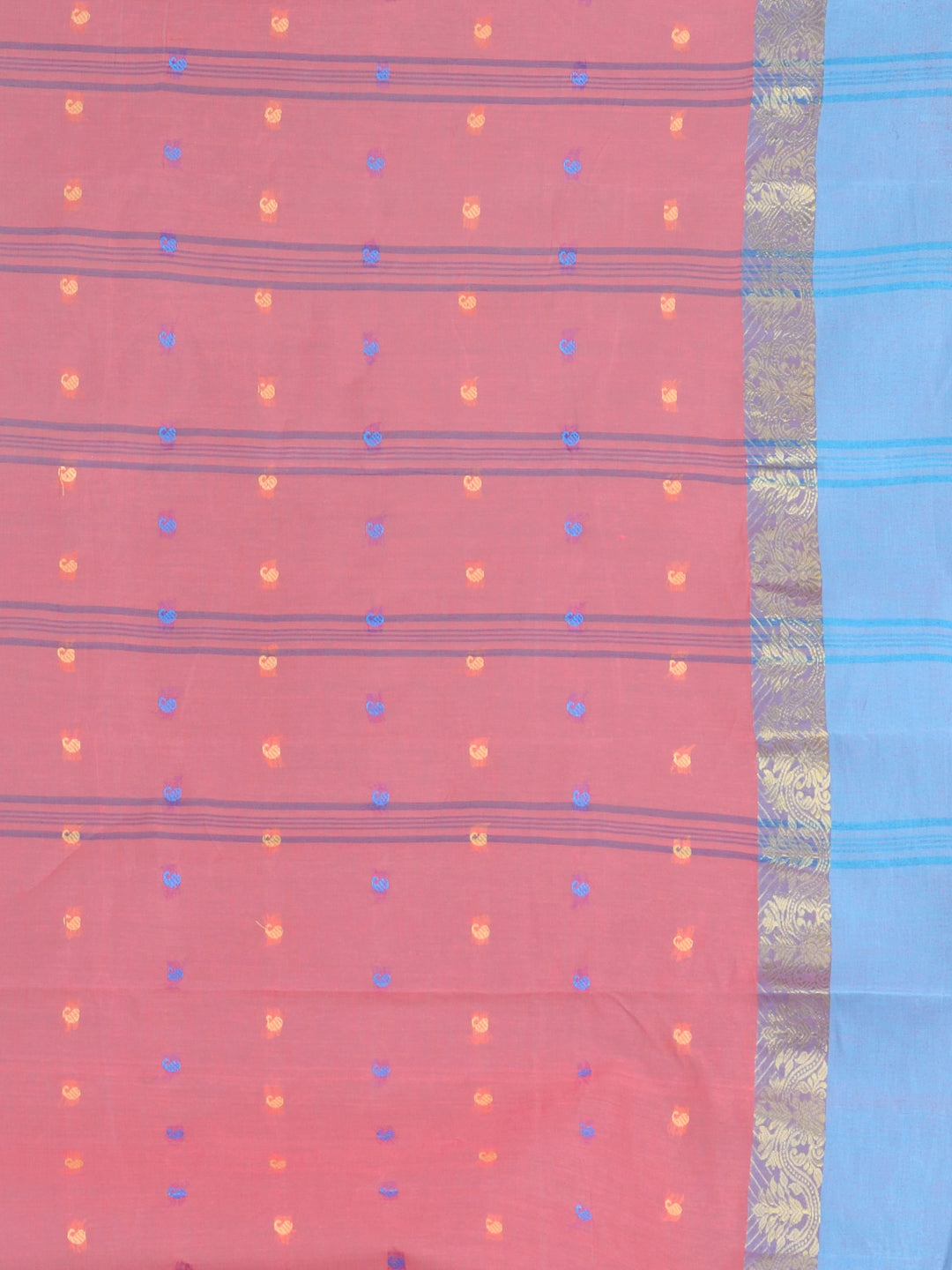 Women's Pure Cotton Hand Woven Tant Saree-Sajasajo