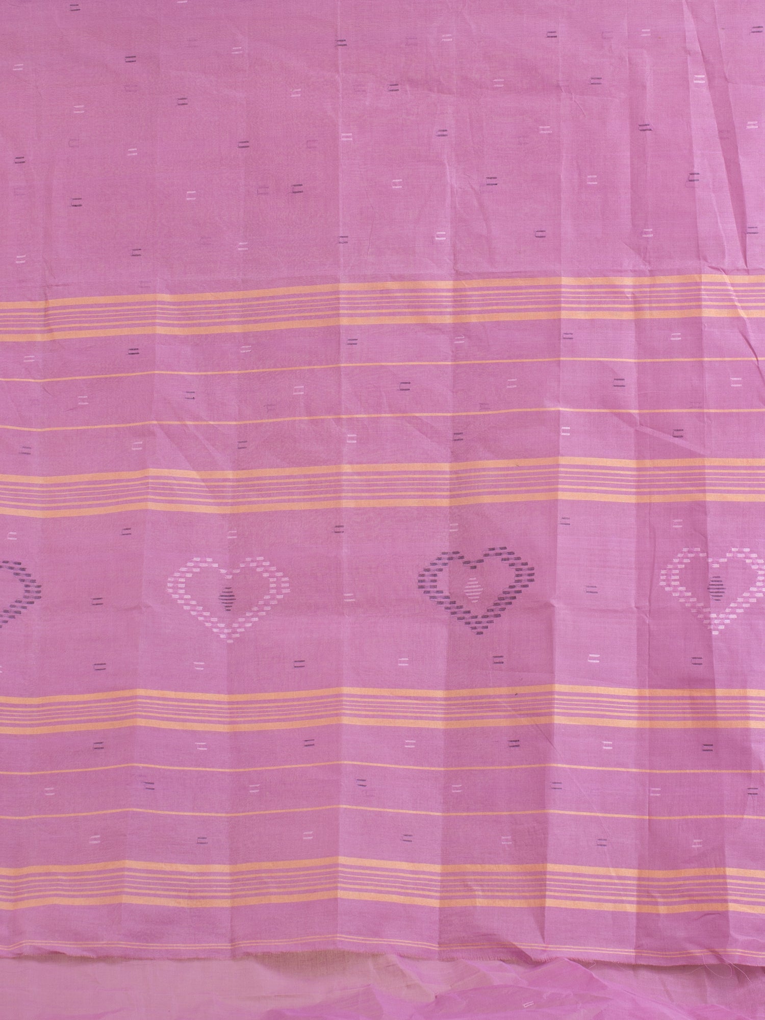 Women's Purple Pure Cotton Hand Woven Saree With Buti Work Without Blouse-Sajasajo