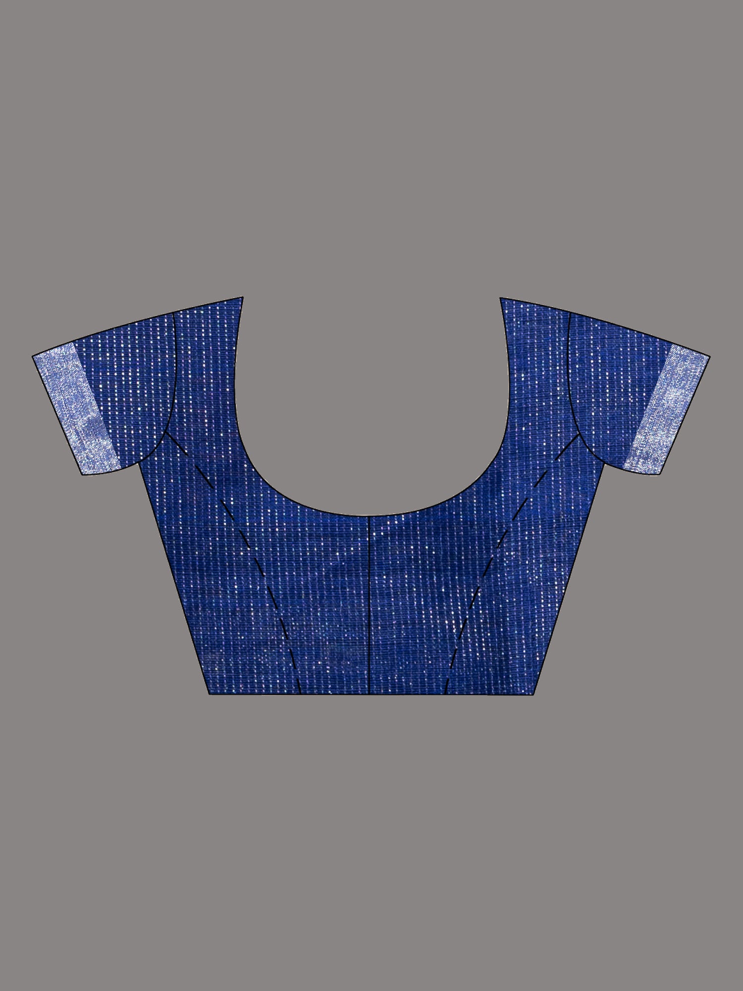 Women's Deep Blue Sequin Handloom Saree With Silver  Zari Border - In Weave Sarees