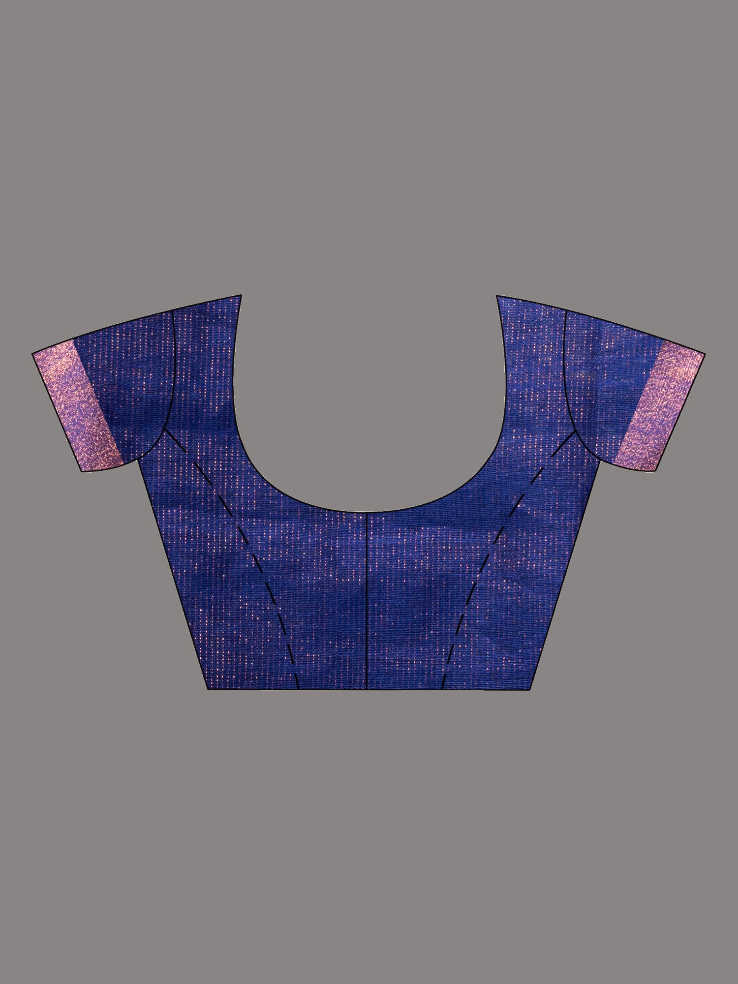 Women's Royal Blue  Sequin Handloom Saree With Copper Zari Border - In Weave Sarees