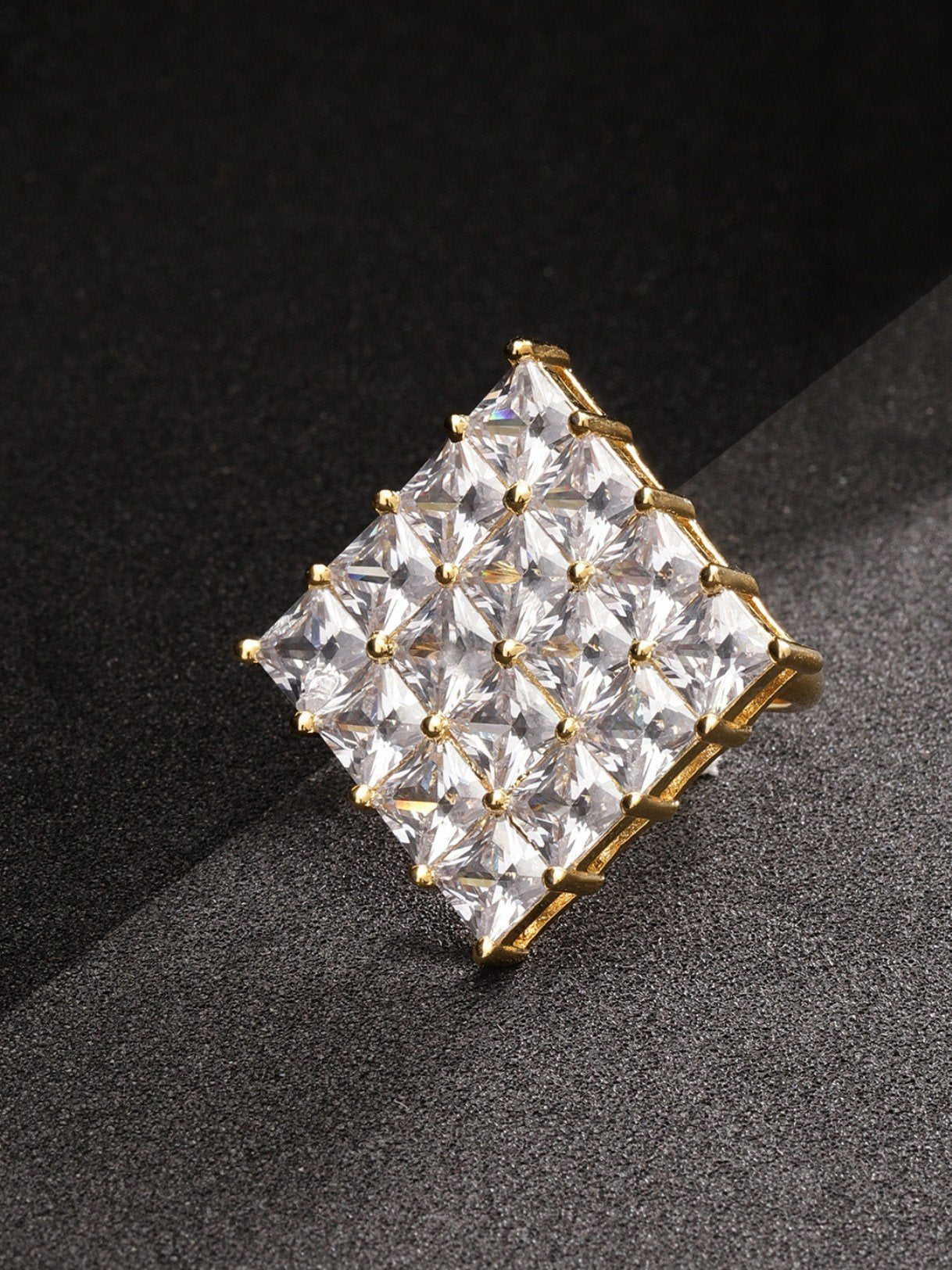 Golden American Diamond Band Shape Rings, Gender : Female, Packaging Type :  Velvet Box at Best Price in Rajkot