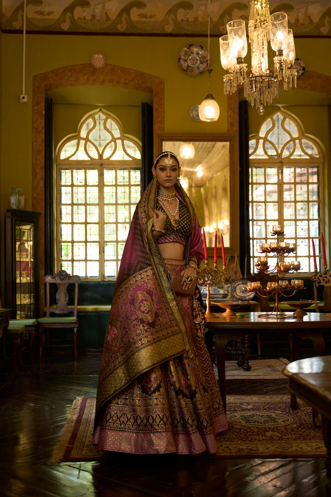 Women's Sequins Embroidered Lehenga with Blouse set- 3pc set