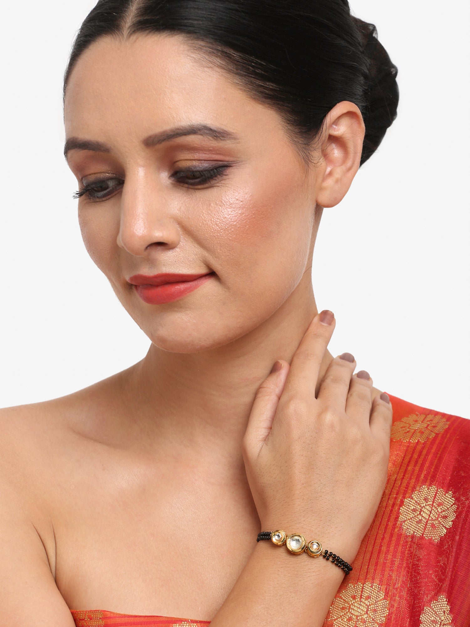 Women's Kundan Bracelet Mangalsutra - Ruby Raang
