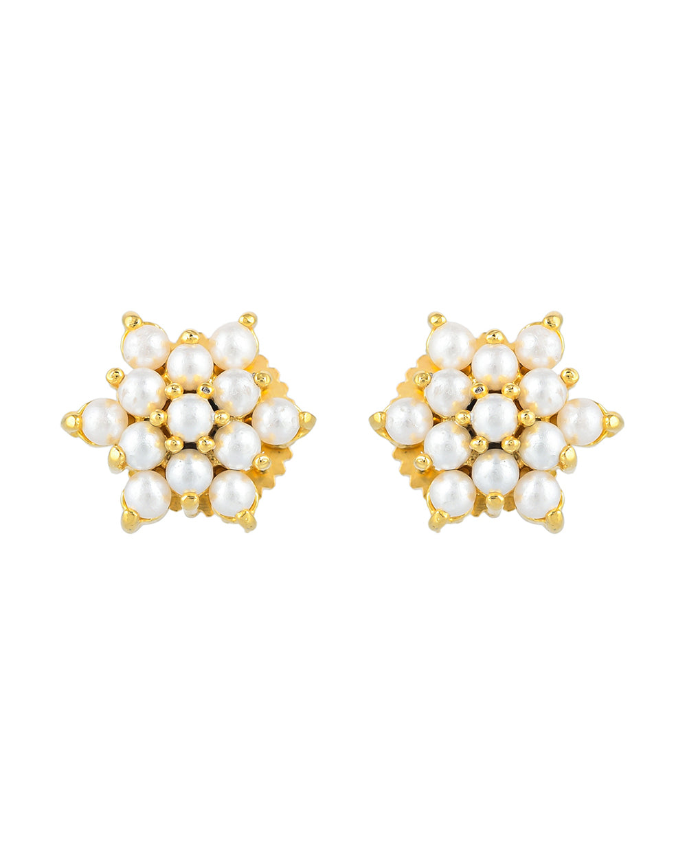 Women's White Pearl Bunch Stud Earrings - Voylla
