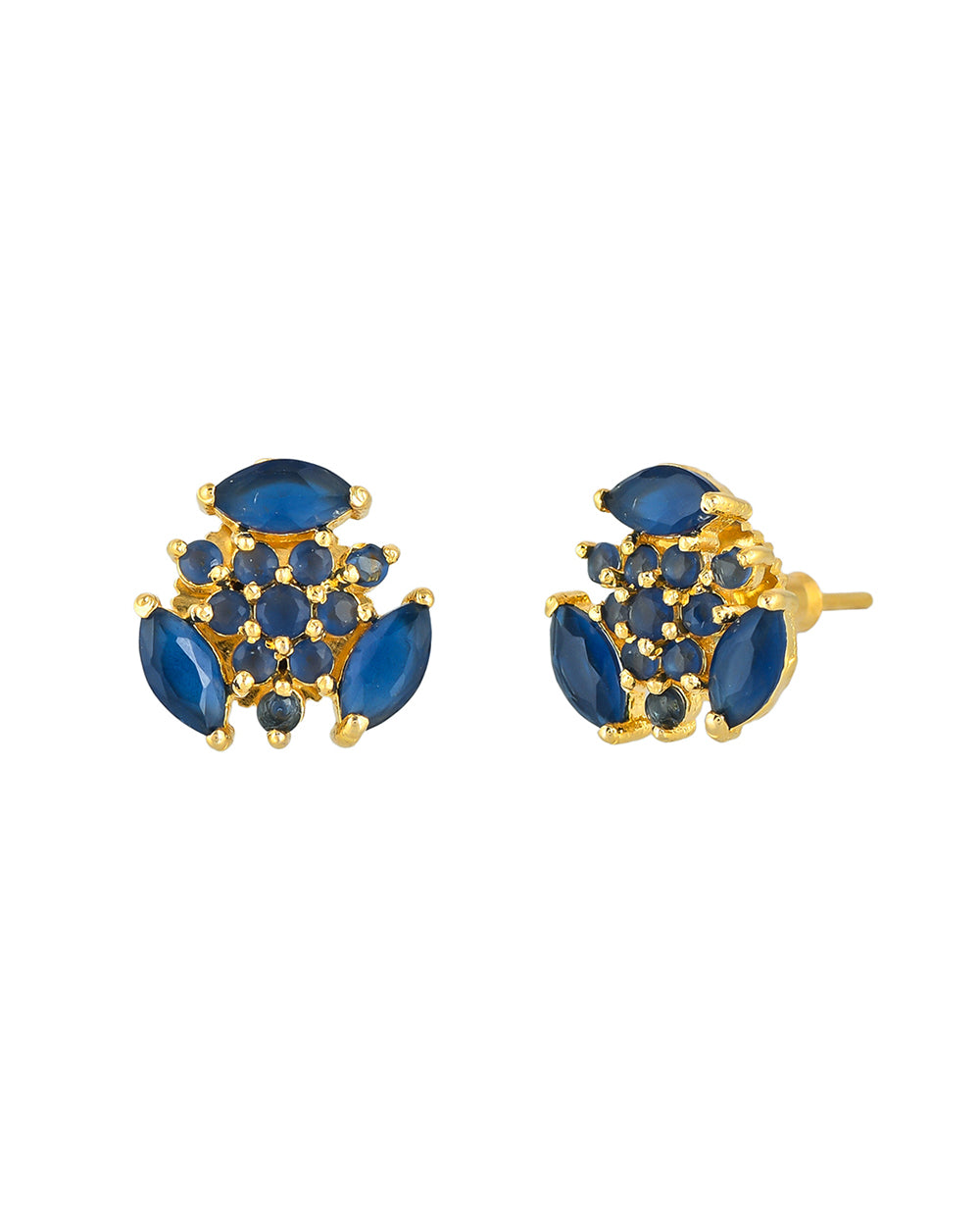 Women's Tiny Blue Zirconia Gems Stud Earrings - Voylla