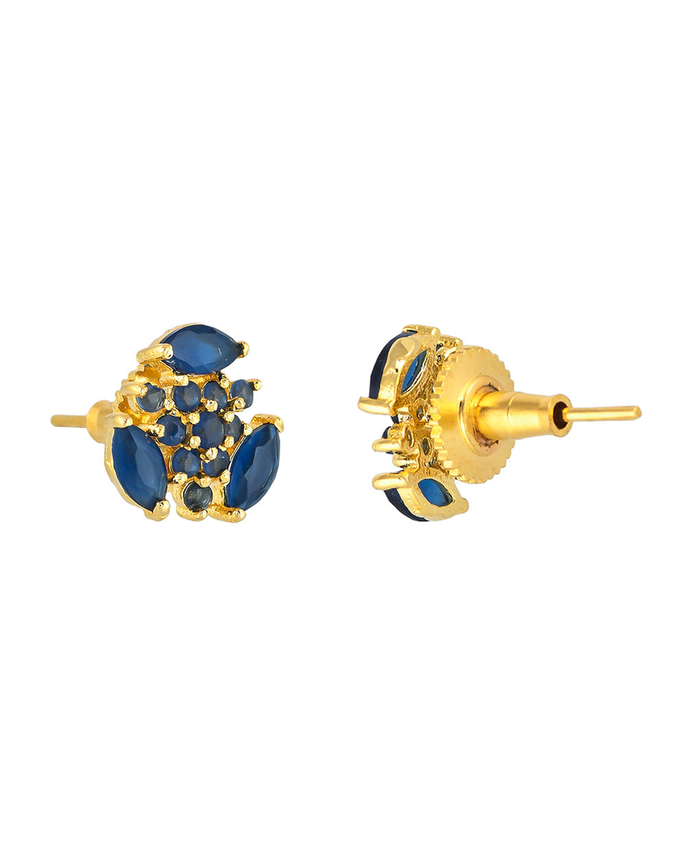 Women's Tiny Blue Zirconia Gems Stud Earrings - Voylla