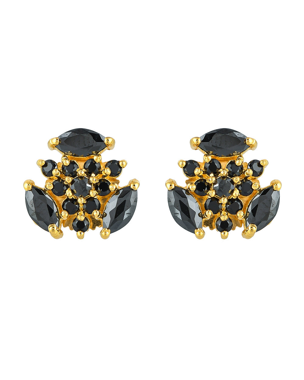 Women's Black Marquise Cut Cz Stud Earrings - Voylla