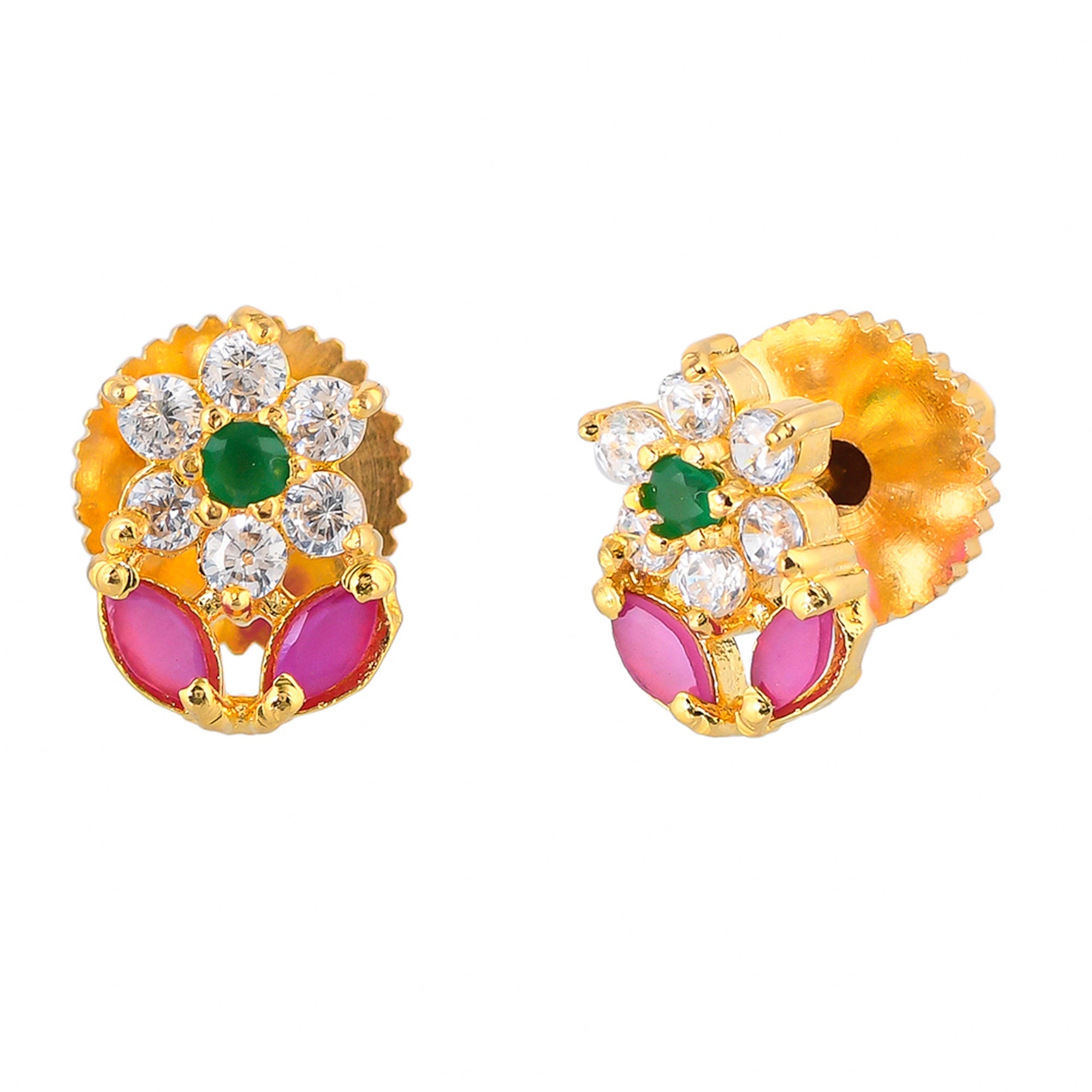 Women's Pearl Beads Adorned Cz Stud Earrings - Voylla