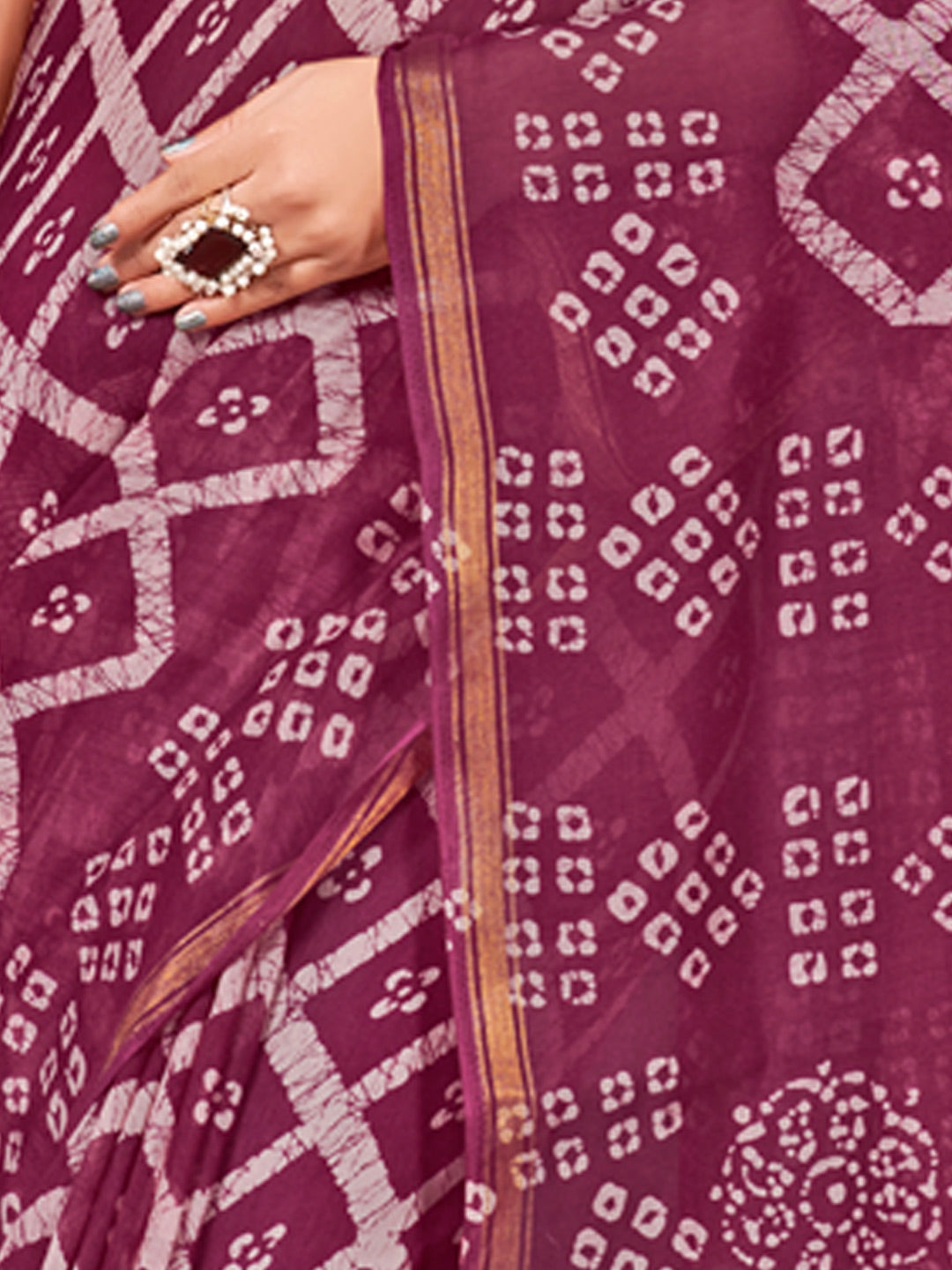 Women's Purple Cotton Printed Traditional Saree - Sangam Prints