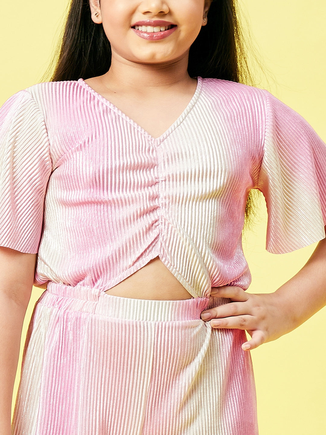 Girl's Solid Jumpsuit Pink - StyloBug KIDS