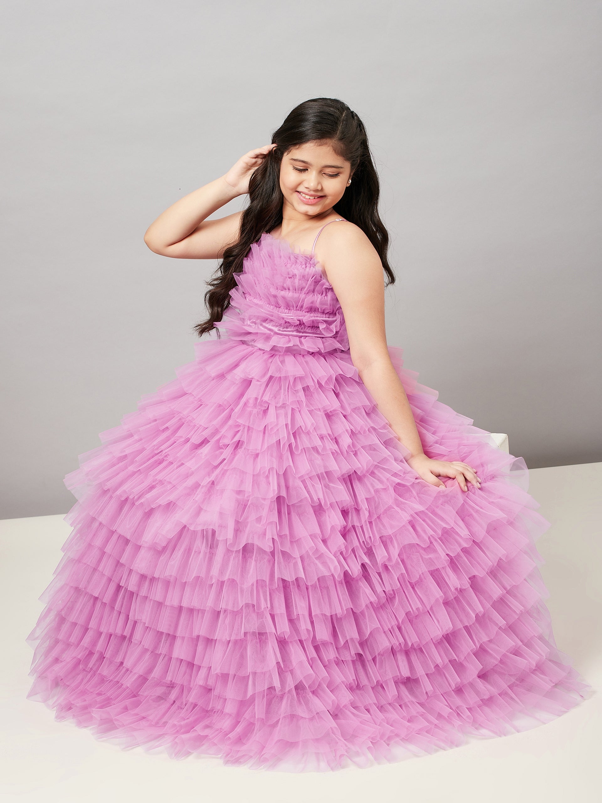 Girl's Solid Dress Pink - StyloBug KIDS