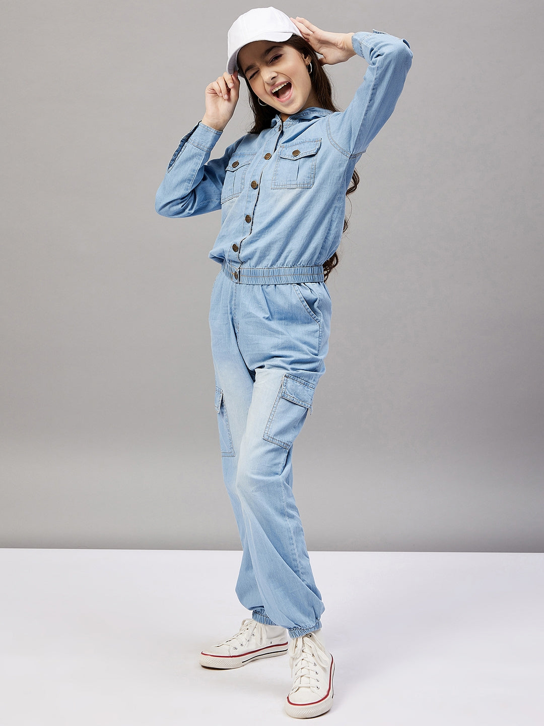 Girl's Solid Top with trousers Pant Blue - StyloBug KIDS