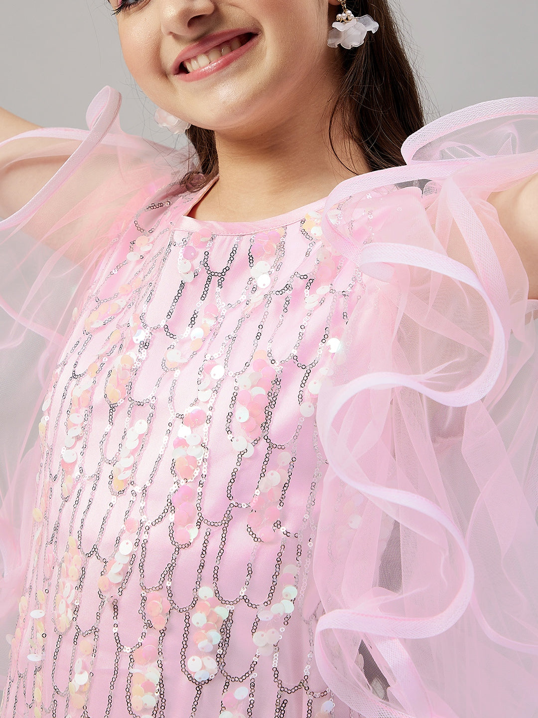 Girl's Embroidery Dress Pink - StyloBug KIDS