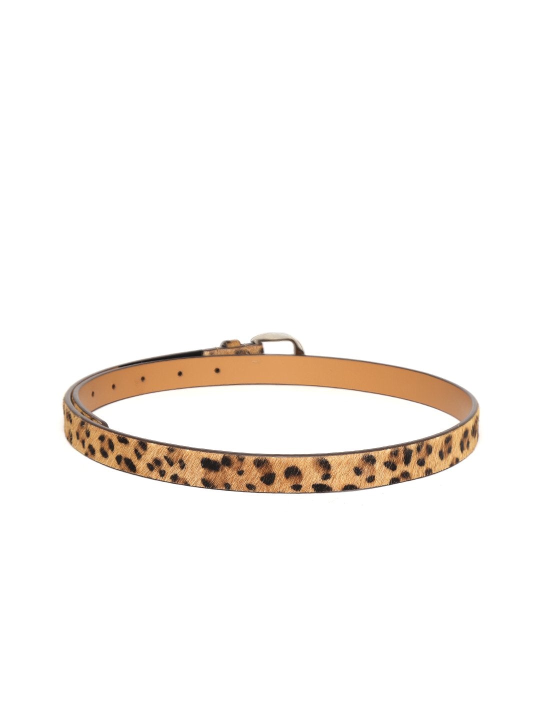 Women's Leopard Hari-On Slim Leather Belt - SASSAFRAS