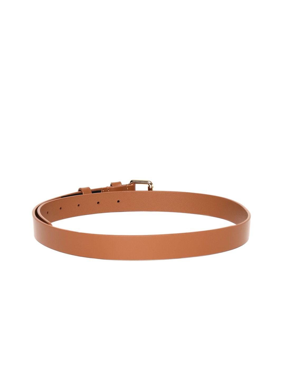 Women's Tan Brown Double Loop Leather Belt - SASSAFRAS