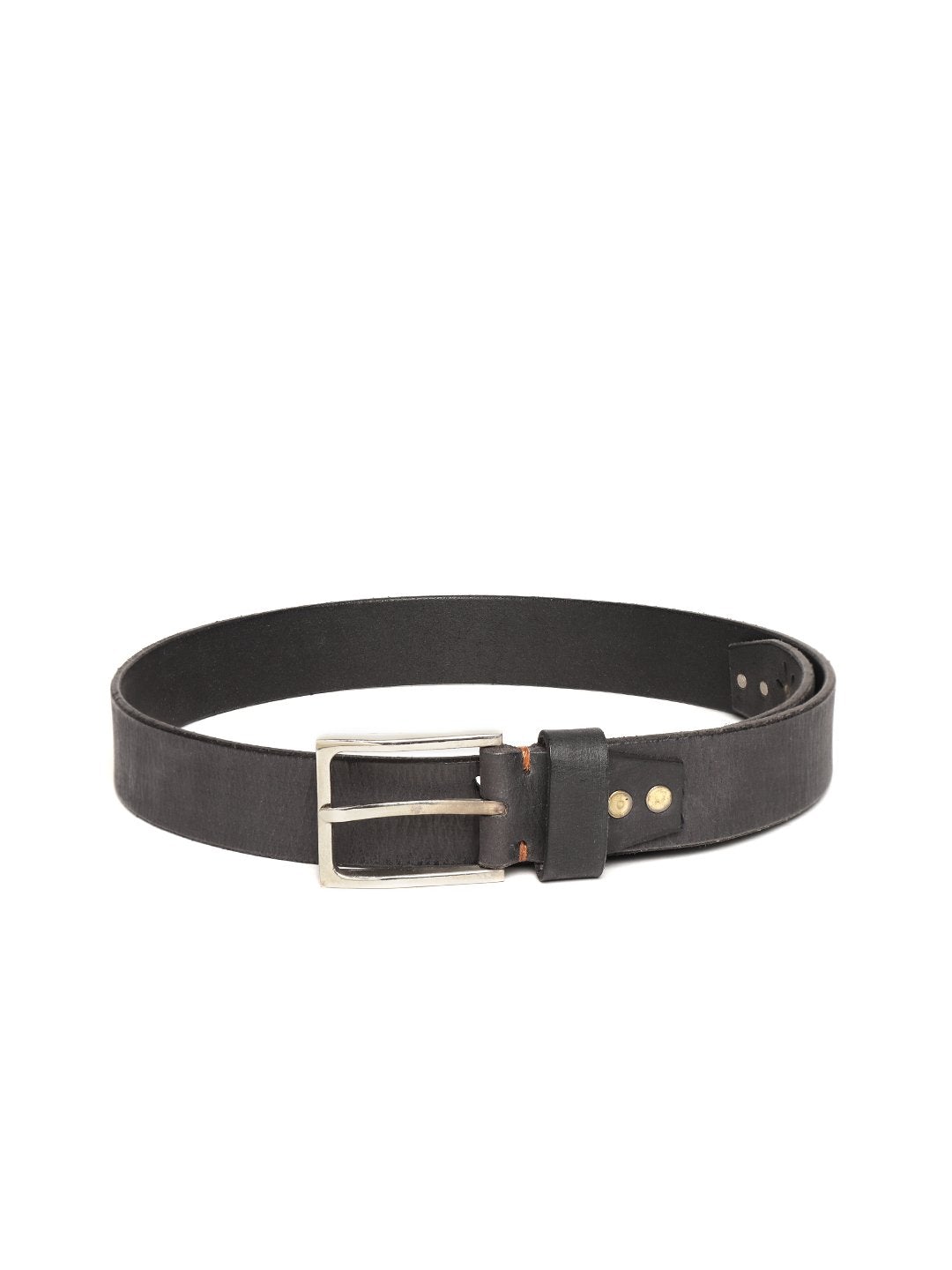 Women's Black Broad Gunmetal Studded Leather Belt - SASSAFRAS