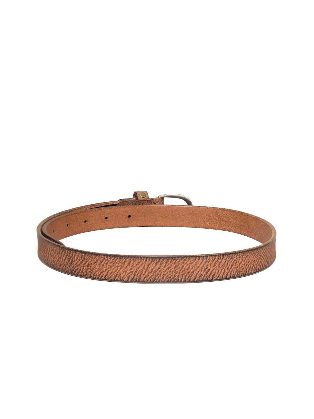 Women's Brown Leather Diamante Studded Belt - SASSAFRAS