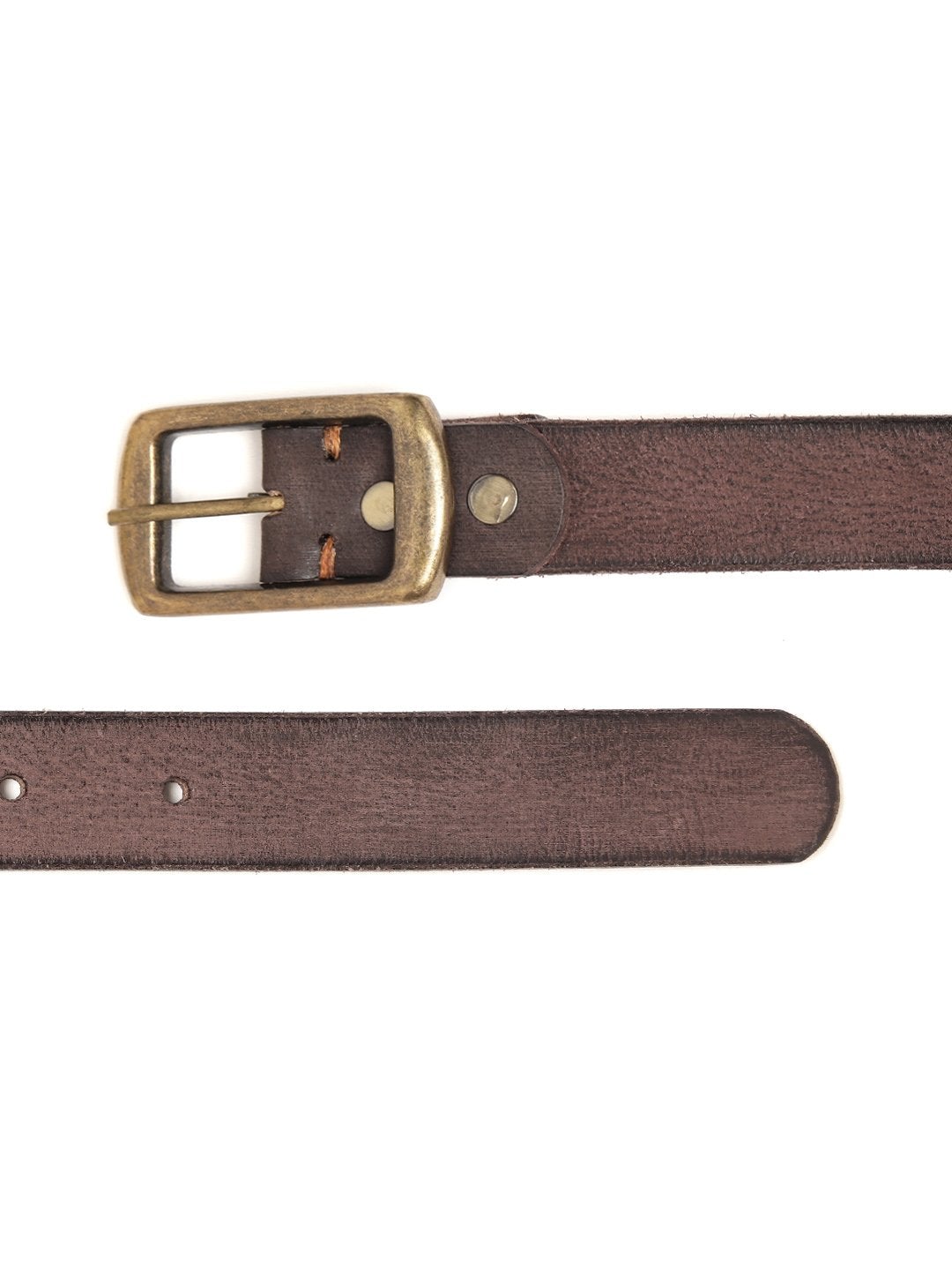 Women's Brown Leather Star Studded Belt - SASSAFRAS