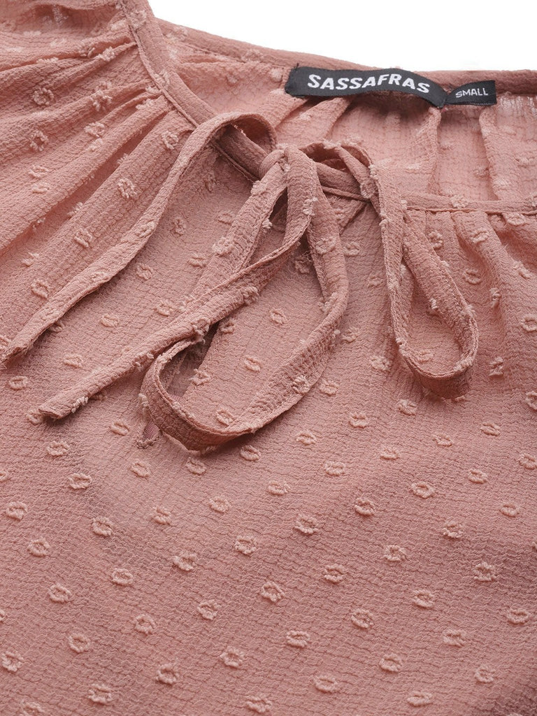 Women's Dusty Pink Tiered Maxi Dress With Inner