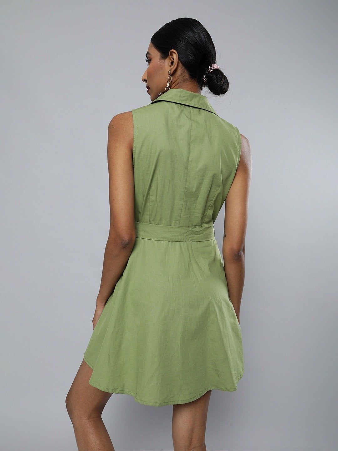 Women's Olive Belted Blazer Mini Dress - SASSAFRAS