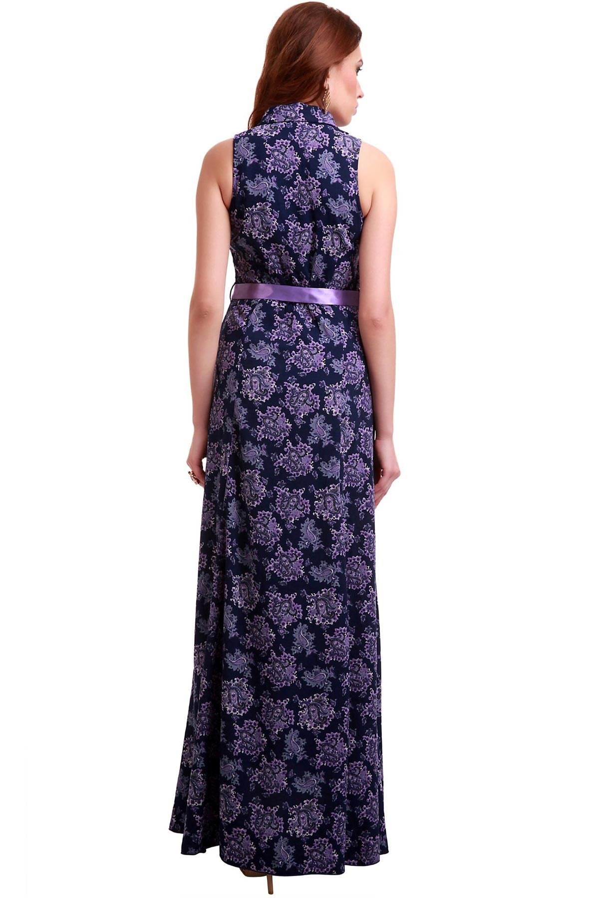 Women's Paisley Printed Maxi Dress - SASSAFRAS