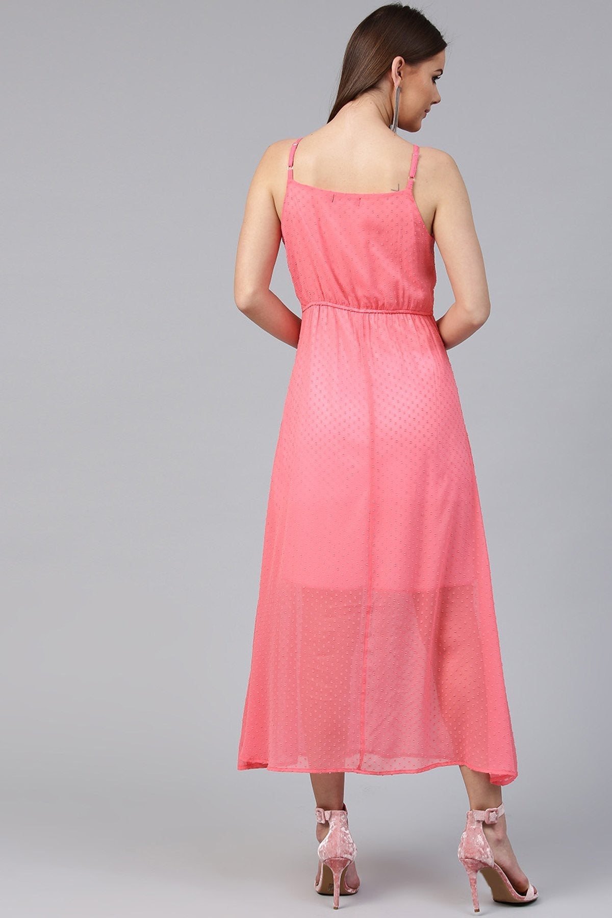 Women's Pink Halter Maxi - SASSAFRAS