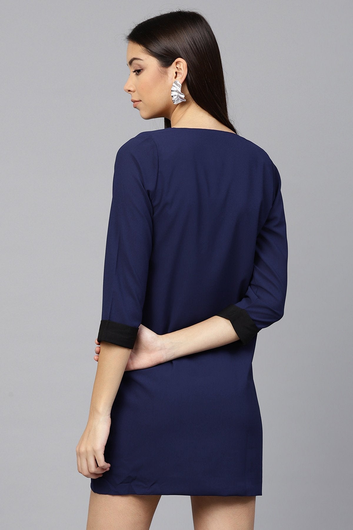 Women's Navy Wrap Dress - SASSAFRAS