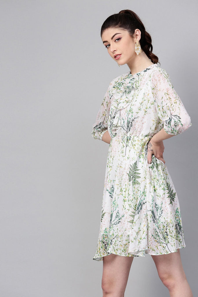 Women's Off-White Floral Skater Dress