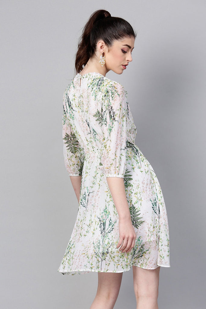 Women's Off-White Floral Skater Dress