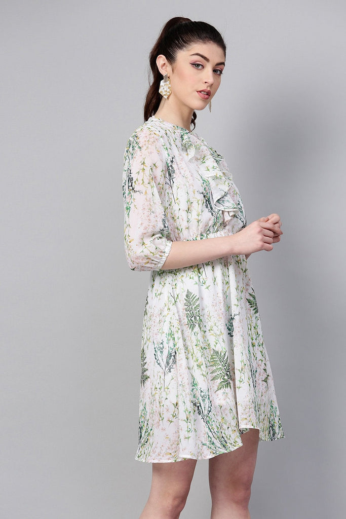 Women's Off-White Floral Skater Dress