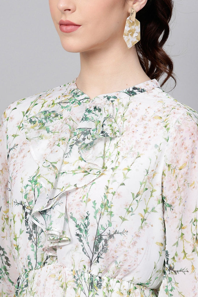 Women's Off-White Floral Skater Dress