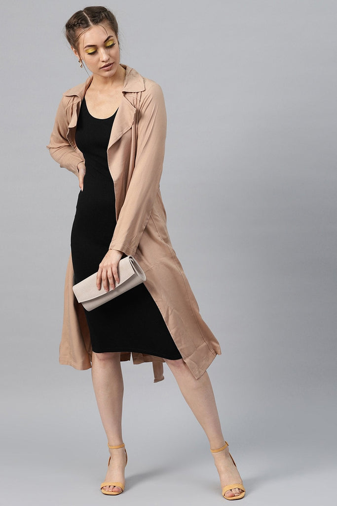 Women's Black Back Knot Cutout Dress