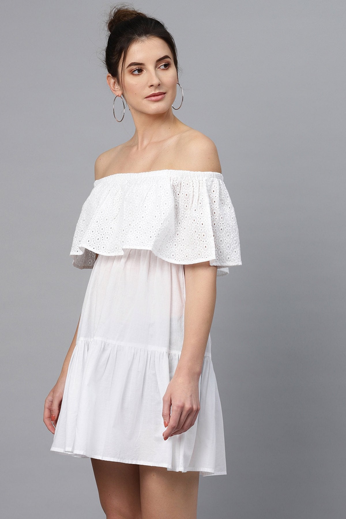 Women's Shifley Layered White Dress - SASSAFRAS