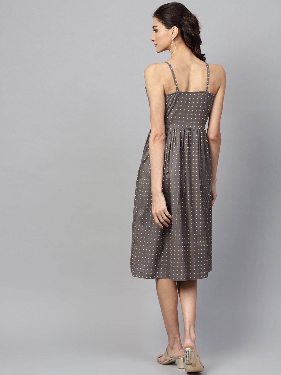 Women's Grey Strappy Dress - SASSAFRAS