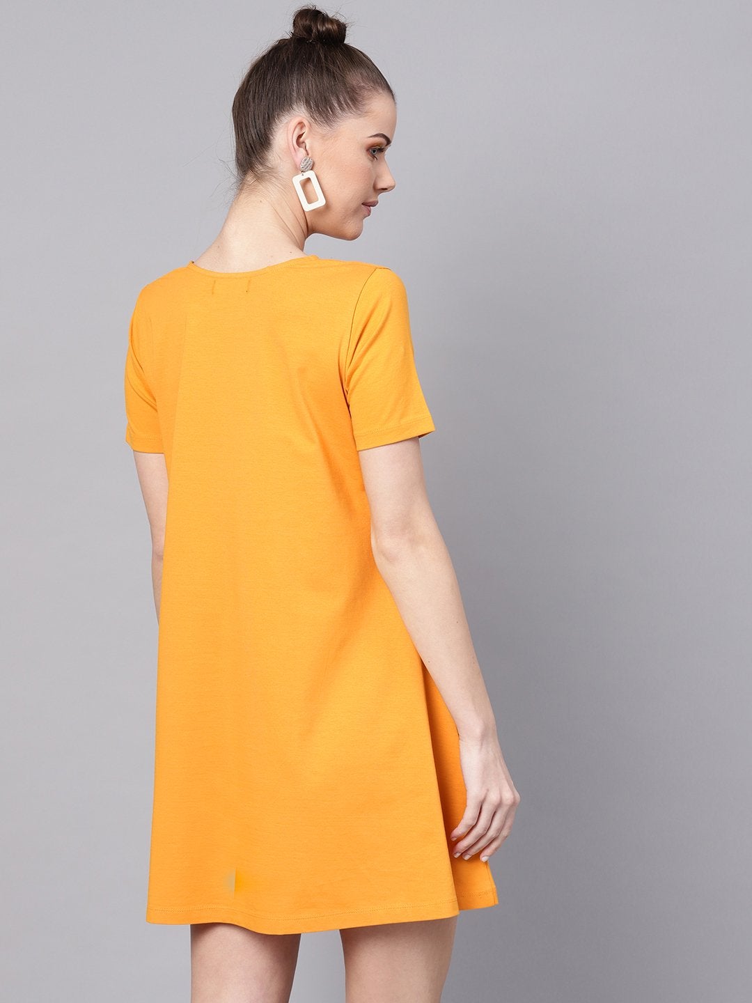 Women's Mustard Tent Athleisure Dress - SASSAFRAS