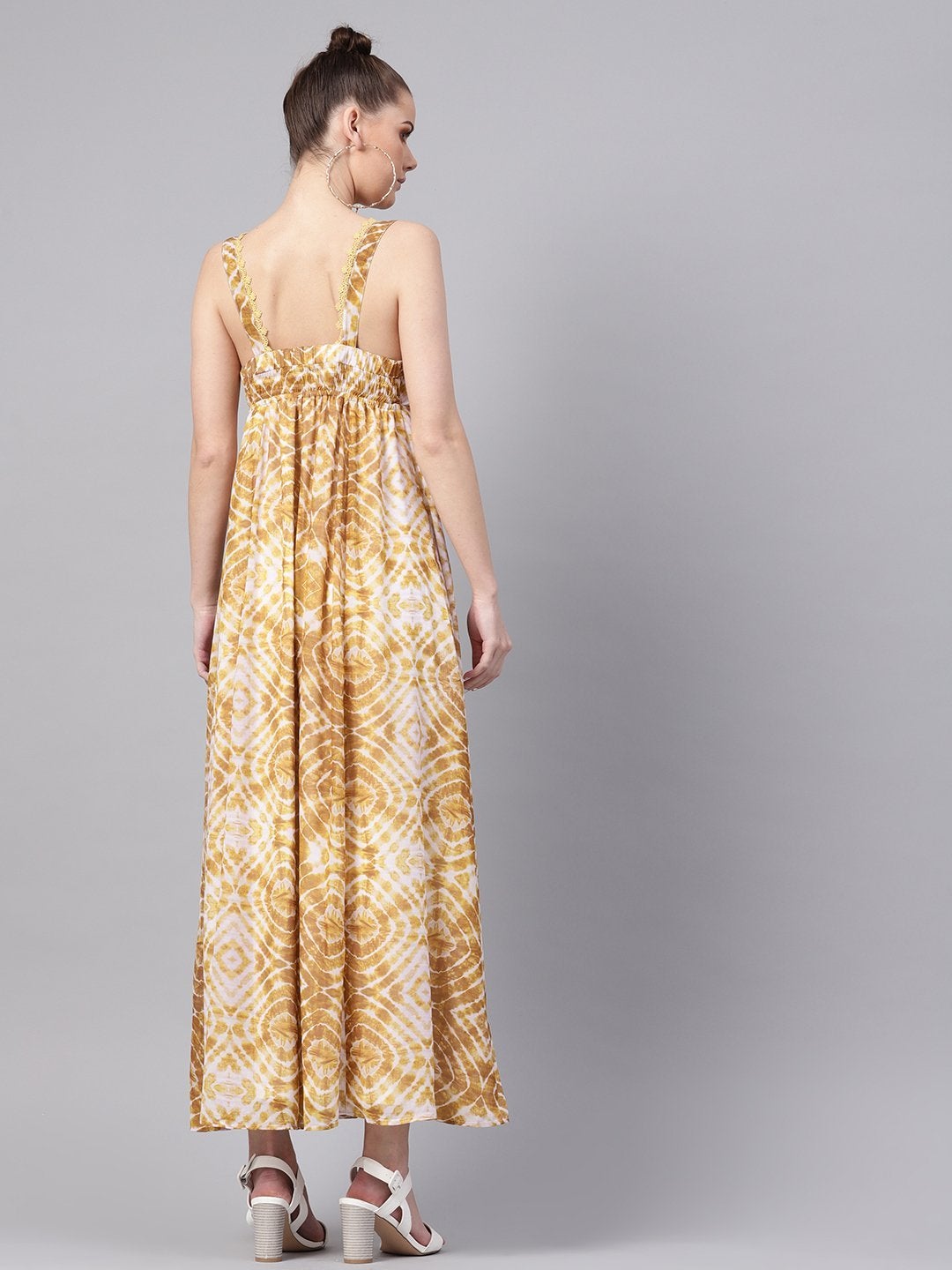 Women's Mustard & White Strappy Maxi - SASSAFRAS