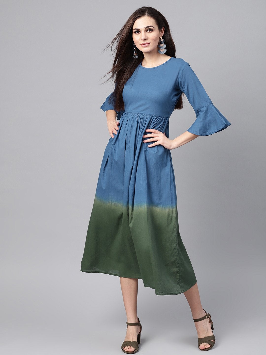 Women's Blue & Green Ombre Maxi - SASSAFRAS