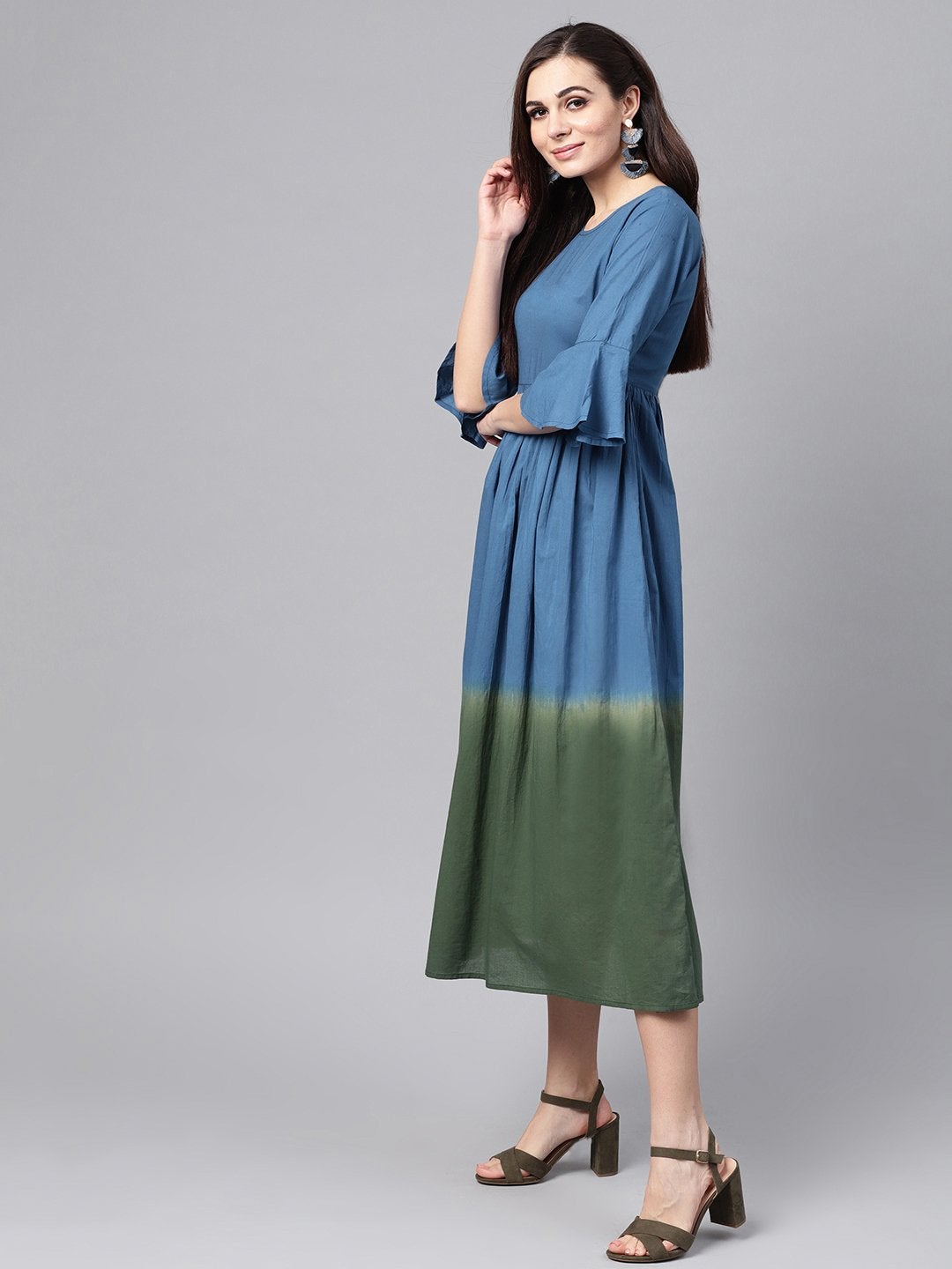 Women's Blue & Green Ombre Maxi - SASSAFRAS