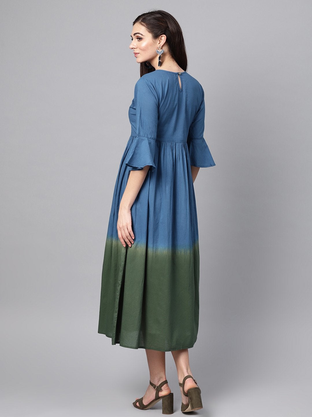 Women's Blue & Green Ombre Maxi - SASSAFRAS