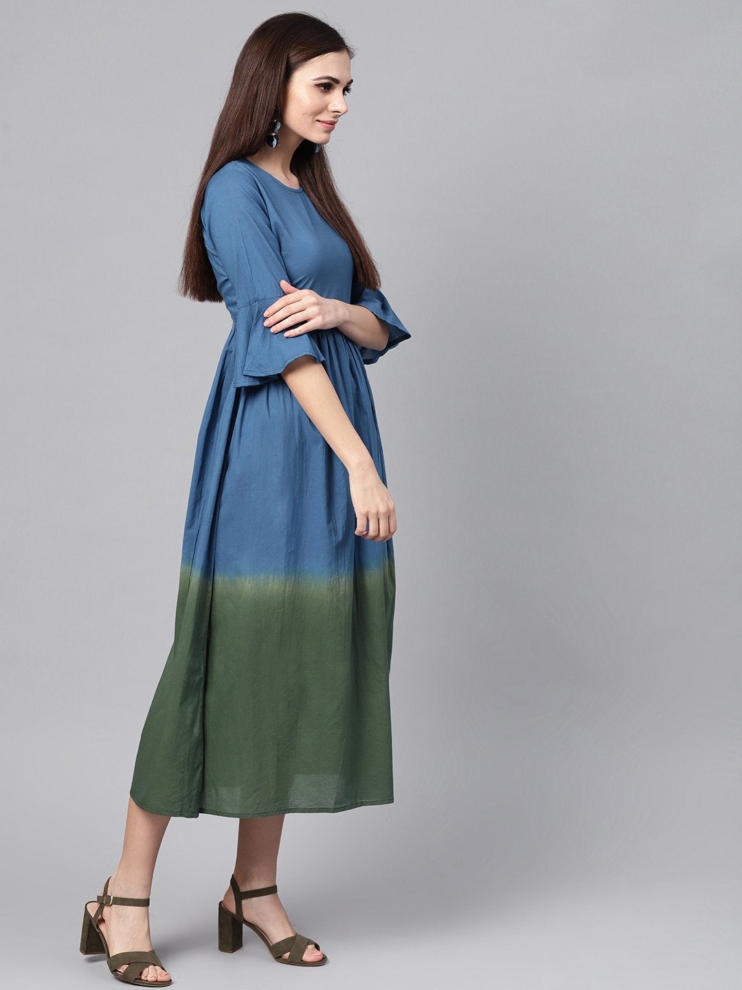 Women's Blue & Green Ombre Maxi - SASSAFRAS