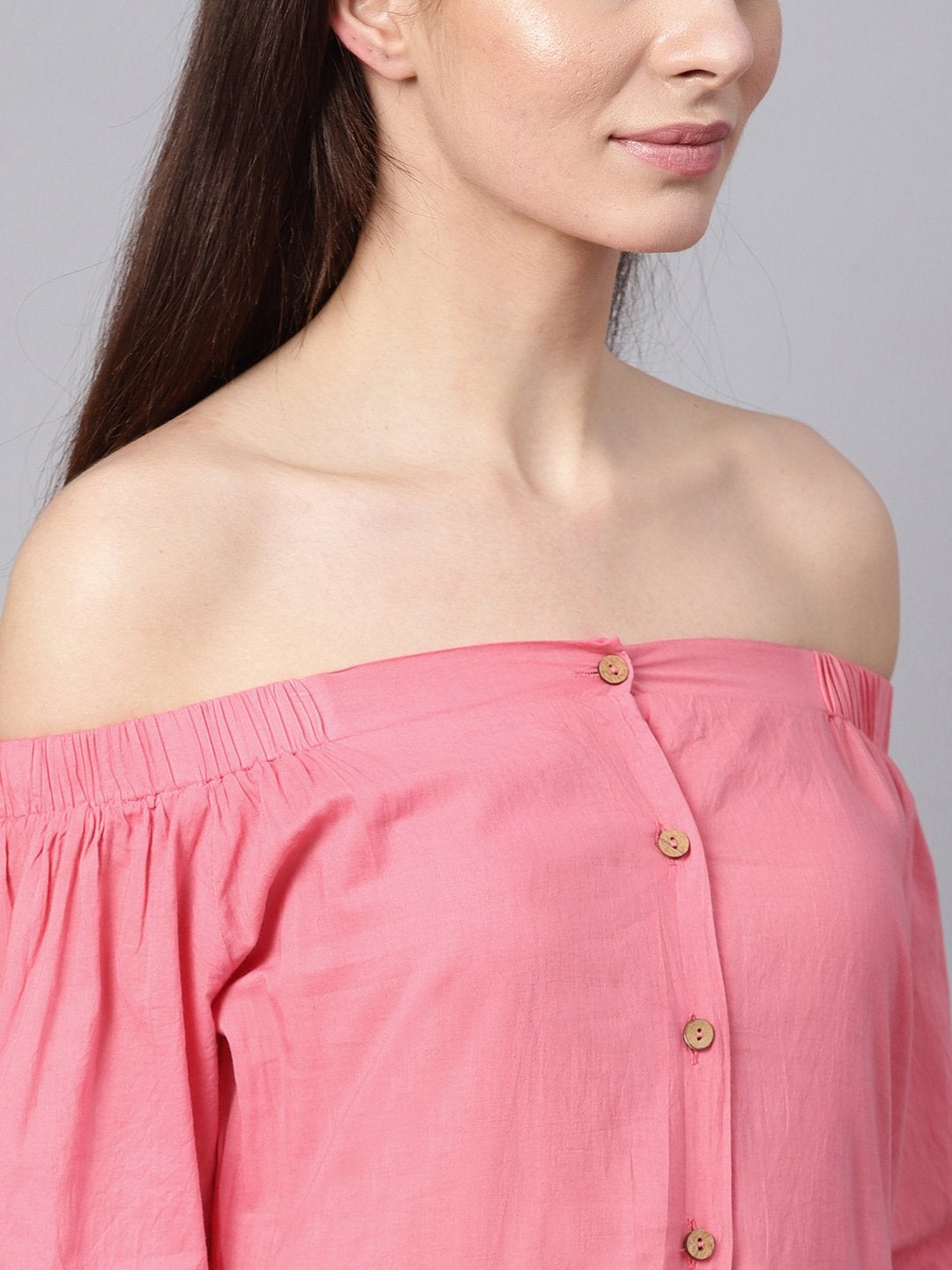 Women's Pink Ombre Off Shoulder Maxi - SASSAFRAS