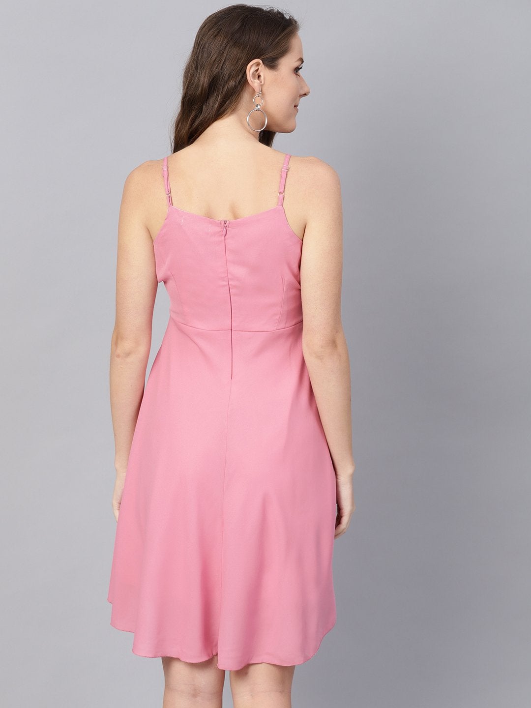 Women's Pink Strappy Short Dress - SASSAFRAS