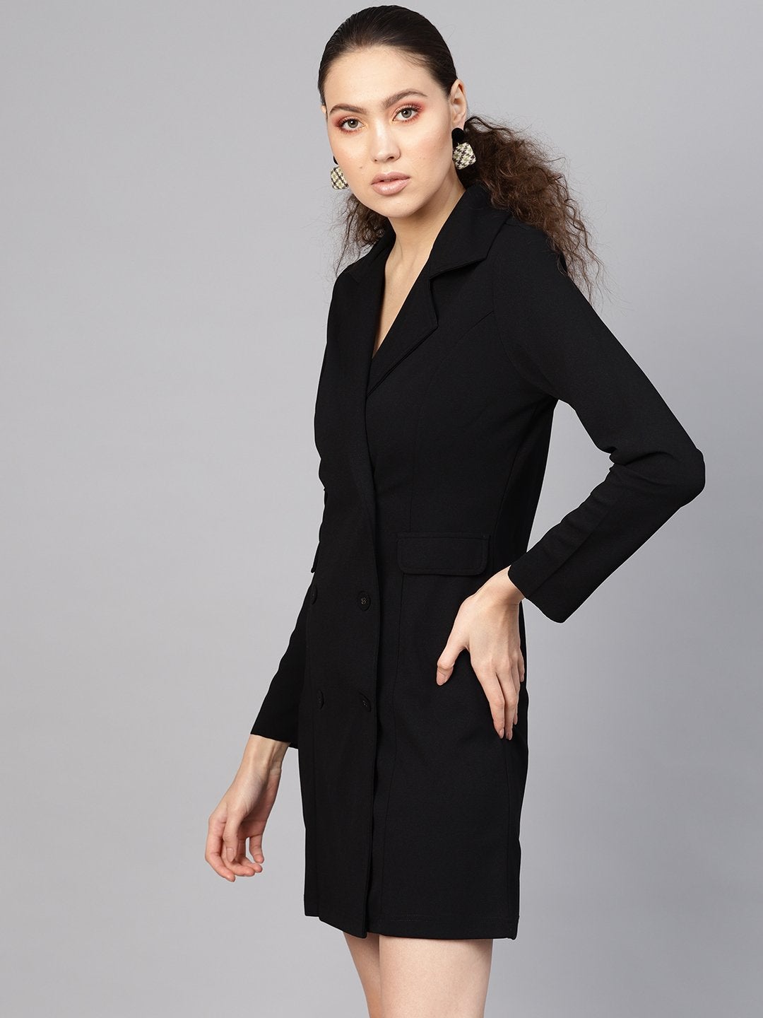 Women's Black Blazer Dress - SASSAFRAS