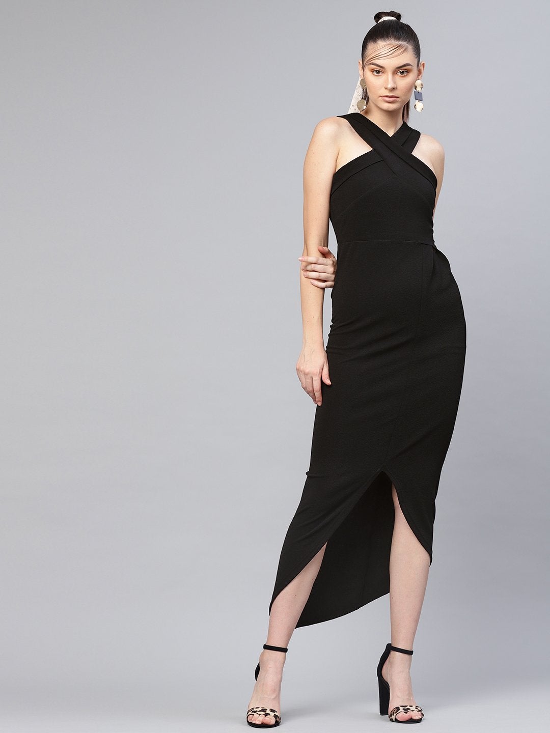 Women's Black Halter Maxi - SASSAFRAS